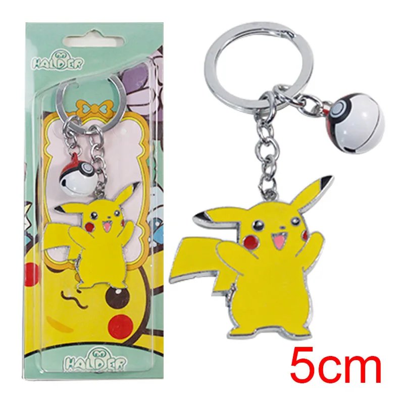Японский мультфильм брелок Карманный Монстр покебол PIKACHU Мода Забавный милый porte cle металлические аксессуары для украшений chaviro Llaveros - Цвет: 1-5