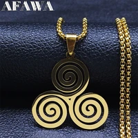 2022 viking spiral stainless%c2%a0steel gold color%c2%a0chain necklace womenmen gold color necklaces charm jewelry bijoux n7072s02