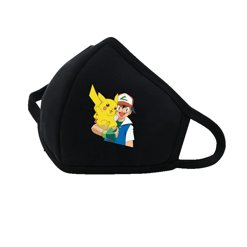 Пикачу Мультяшные маски со ртом для лица аниме Покемон Многоразовые моющиеся