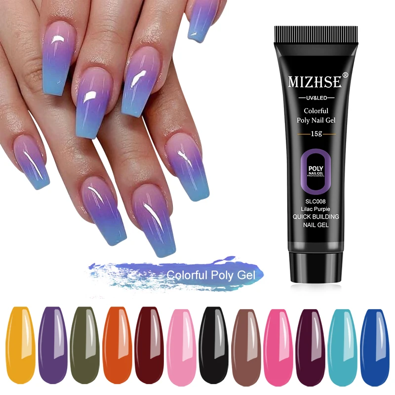 MIZHSE Гель лак для ногтей акриловый поли УФ гель неоновые цвета светодиодный