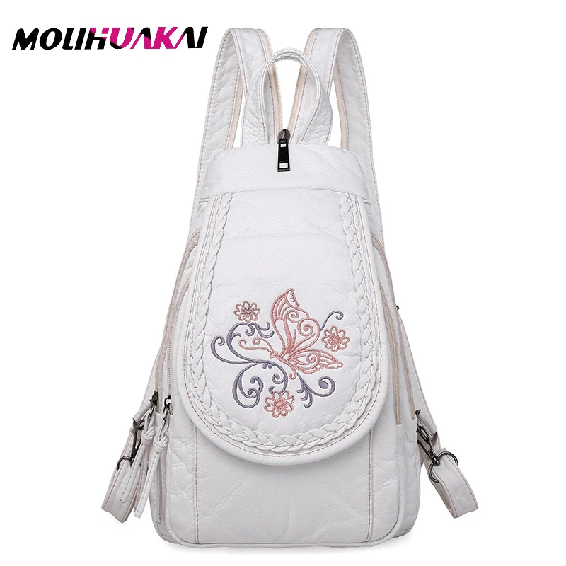 2021 различные стили рюкзак с вышивкой высокое качество кожа женская модная сумка
