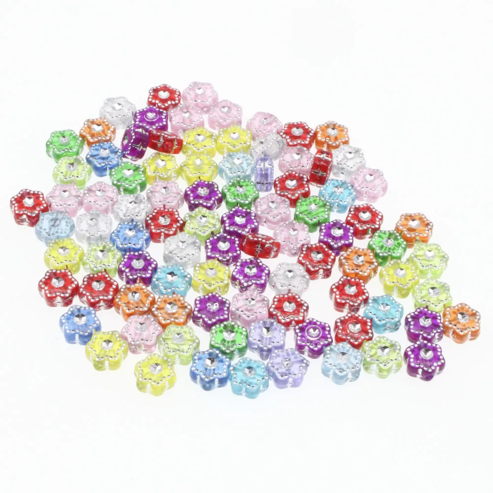 CHONGAI 200 шт. прозрачные акриловые бусины в горошек из смешанной фольги с