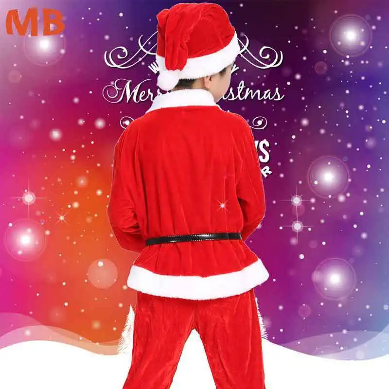 2 3 5 7 9 11 Years Christmas Costume Boys Girls Santa Claus Red Dress With Cloak Cosplay Kids Children Clothing Girl's Clothes | Детская