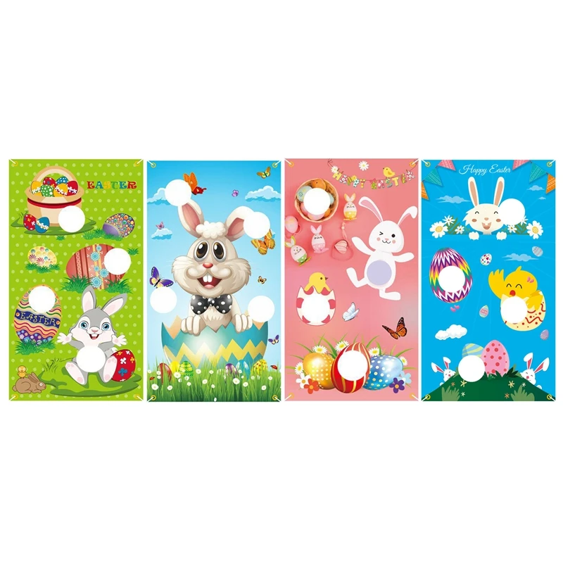 

Easter Day Game with 2 Bean Bag Funny Cute Rabbit Sandbag Game Easter Flag Pitch Outdoor Indoor Party Game