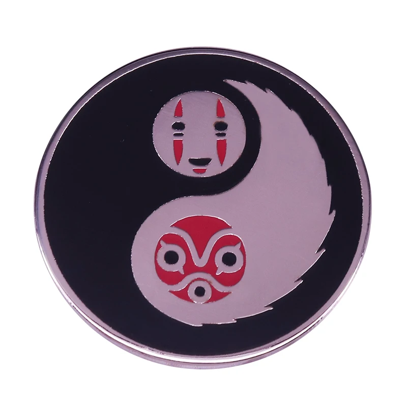 Принцесса Мононоке & No face yin yang отворот булавка Ghibli pop mash up|Броши| |