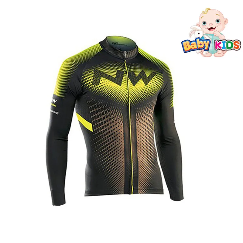 Winter Kids Shirt Детская одежда Ropa Ciclismo с длинным рукавом, комплекты из Джерси для велоспорта, осенние дышащие детские костюмы для велоспорта, одежда для велоспорта для мальчиков - Цвет: Winter Kids Shirt