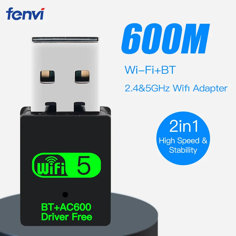 Мини USB Wifi адаптер 600 Мбит/с Bluetooth-совместимый Wi-Fi для ПК ноутбука беспроводной