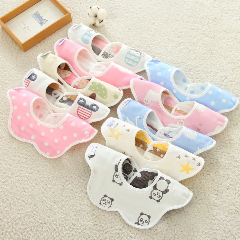 

Fashion Pure Cotton Baby Bib Breathable Baby Bib Newborn Non-Fluorescent Fabric Toddler Boys and Girls Different Style Bibs