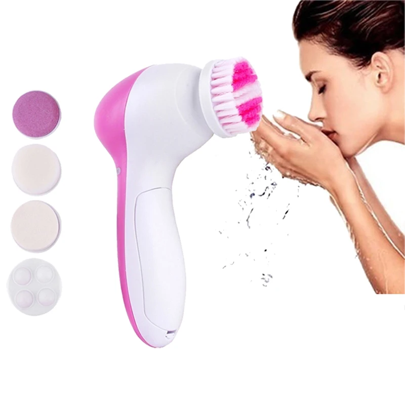 Электрическая Очищающая щетка для лица 5 в 1 чистки пор удаления черных точек
