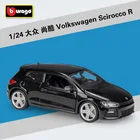 Bburago 1:24 Volkswagen Scirocco R черный моделирование, брелок для автомобильных ключей, модель собирать рождественские подарки игрушка