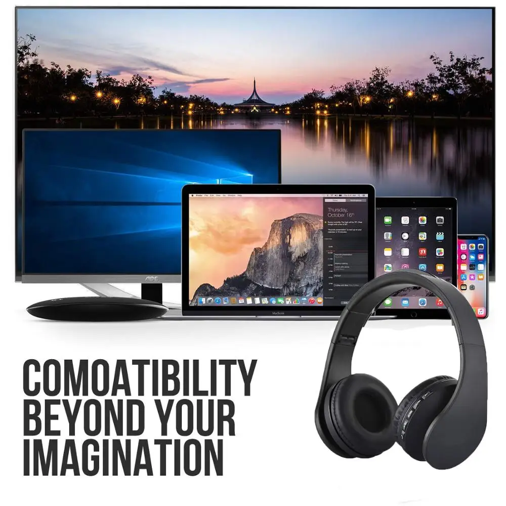 2020 Беспроводная ТВ-гарнитура многофункциональная стерео гарнитура наушники с