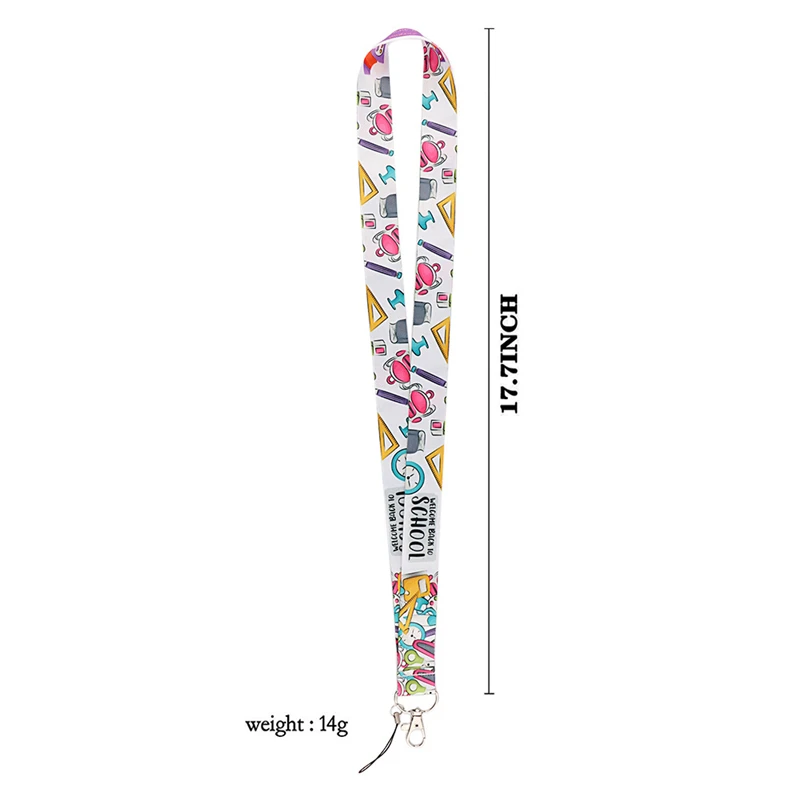 

10pcs Stationery Ruler Pencil Case Neck Strap Lanyards ID badge card holder keychain Mobile Phone Strap Ribbon webbing necklace