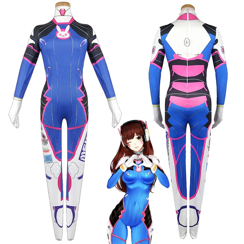 

Anime Game OW Dva D.VA Cosplay Jumpsuits Bodysuit Sukumizu Sexy Girls Women Tights One-pieces Bodysuit Costumes