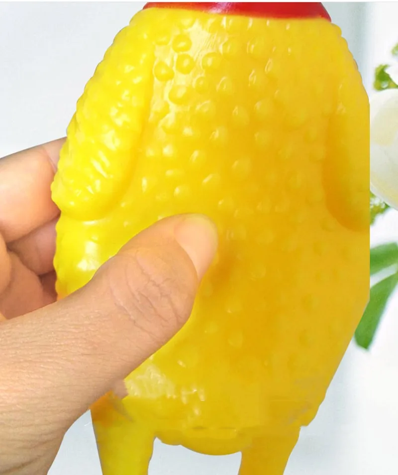 Милая игрушка для собак желтая кричащая резиновая курица сжимающая звук собака Жевательная пищащая выхлоп игрушка декомпрессия вентиляционное отверстие забавные гаджеты