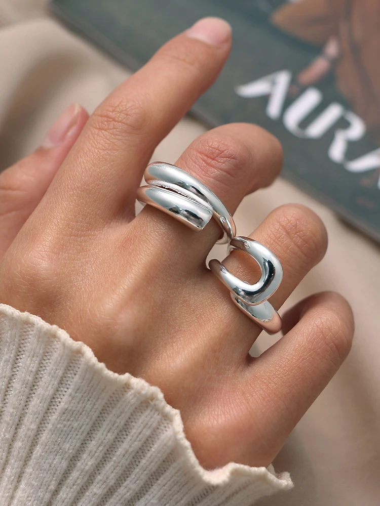 Anillo Cruzado Hueco Multicapa De Geometría Coreana Anillo Anillo Cruzado Hueco Multicapa De Geometría Coreana Anillo