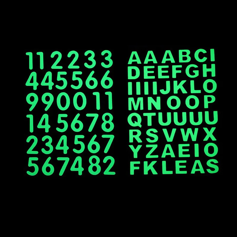 Наклейки Светящиеся в темноте с английскими буквами съемные наклейки на стену