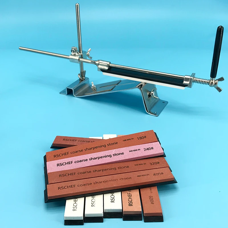 

[ 4 pcs set ] Fixed angle grinder professional sharpening stone sets RSCHEF With Base kitchen gadgets knives accessories400#2000