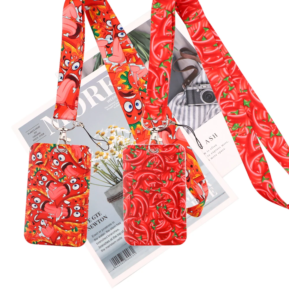 

JY185 Cartoon Red Chili Keychain Lanyard Neck Strap for Phone Keys ID Card Cartoon Medical treatment Lanyards KeyHolder Gifts