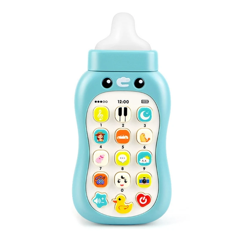 

Baby Bilingual Early Education Cell Phone Bottle Toy, Simulation Bottle Imitating Music Phone for 1+ Years Toddlers