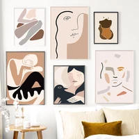 abstract line woman man kiss scandinavian wall art canvas painting nordic posters and prints wall picture for living room decor