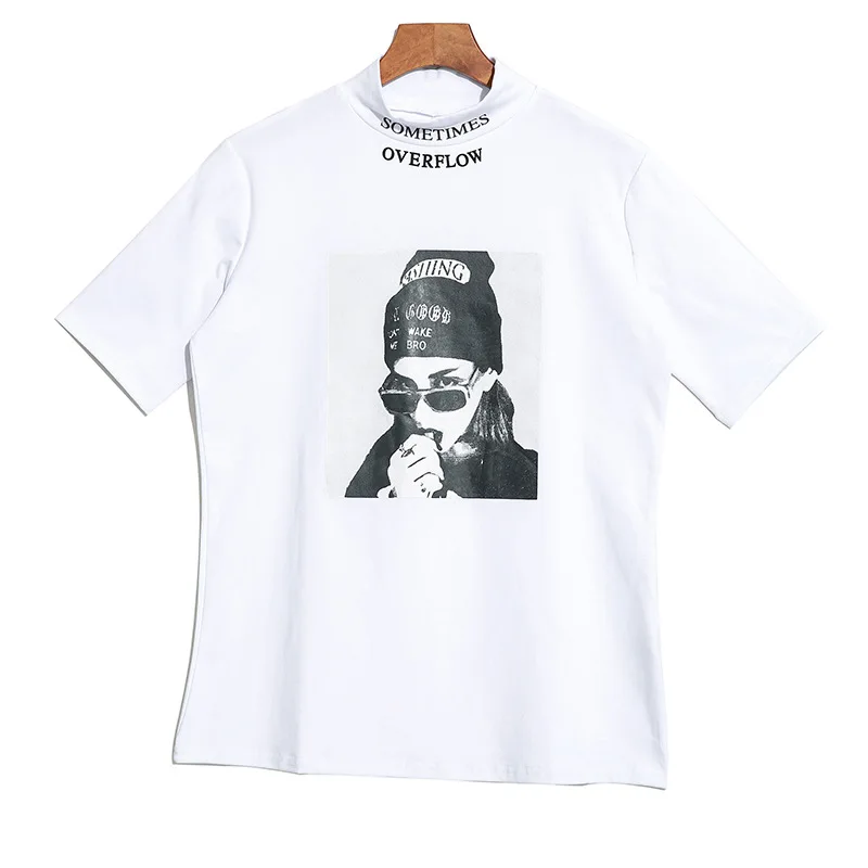 Водолазка обычный тренд футболки для женщин джемпер женский из смеси хлопка топы