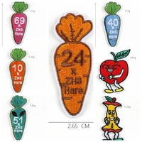 cartoon wholesale vegetable fruit garden embroidered patches iron apple carrot badges clothing trimming appliques for clothing