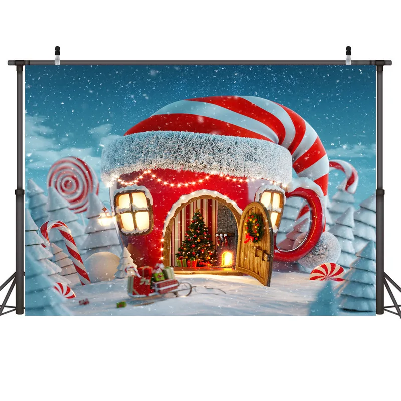 

The new Christmas background cloth foreign trade personality photo party layout prop photography