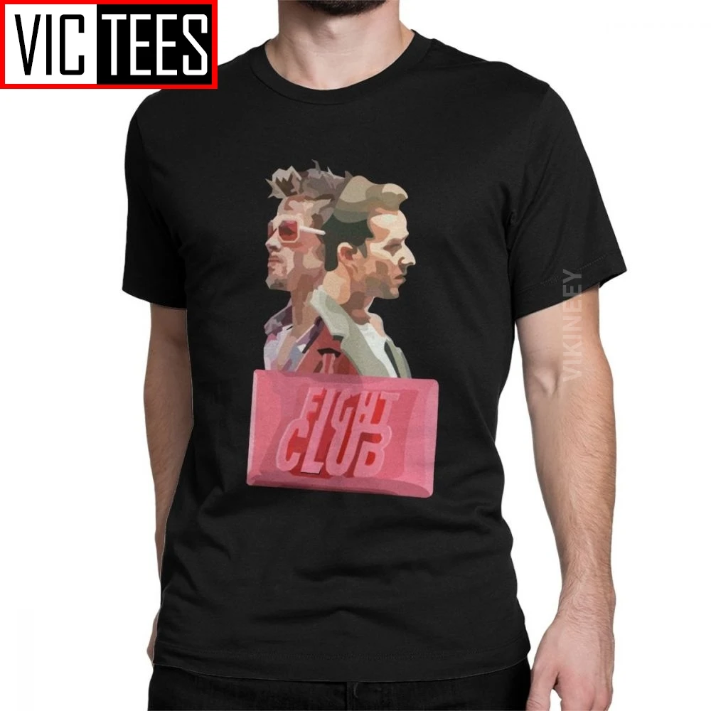 Fight Club Contrasts T Shirt Men's 100 Percent Cotton Amazing Tshirt Homme Tyler Rule Carter Soap Movie