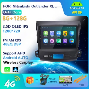 Автомобильный мультимедийный плеер, android 10, dvd, gps, радио для Mitsubishi Outlander 2006-2014, Peugeot 4007, Citroen C-Crosser 2.5D