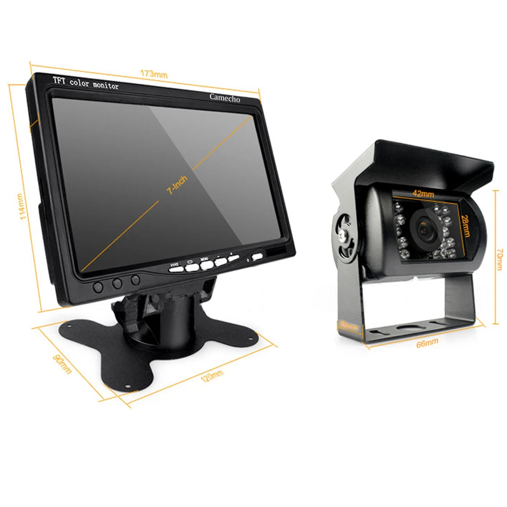 Camecho 7 ''HD TFT ЖК-экран Беспроводная Автомобильная камера заднего вида монитор подголовник Автомобильный монитор для грузовика ВАН КАРАВАН трейлеры Кемперы