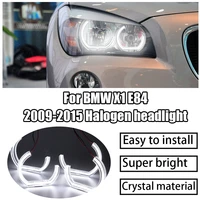 led angel eye kit 6000k white halo ring drl day light for bmw x1 e84 2009 2015 halogen headlight crystal angel eyes