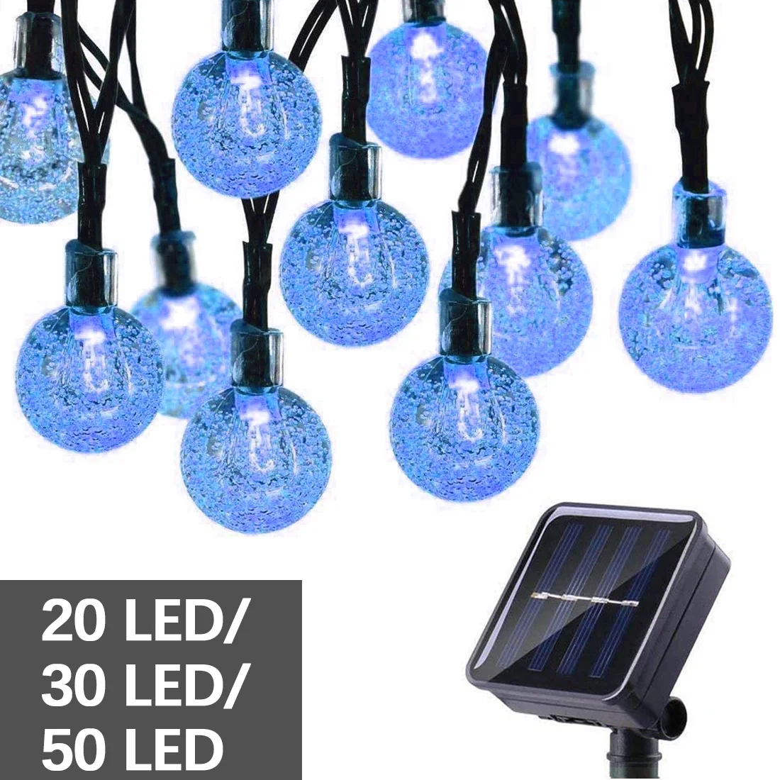 

New 20/50 LEDS Crystal ball 5M/10M Solar Lamp Power LED String Fairy Lights Solar Garlands Garden Christmas Decor For Outdoor