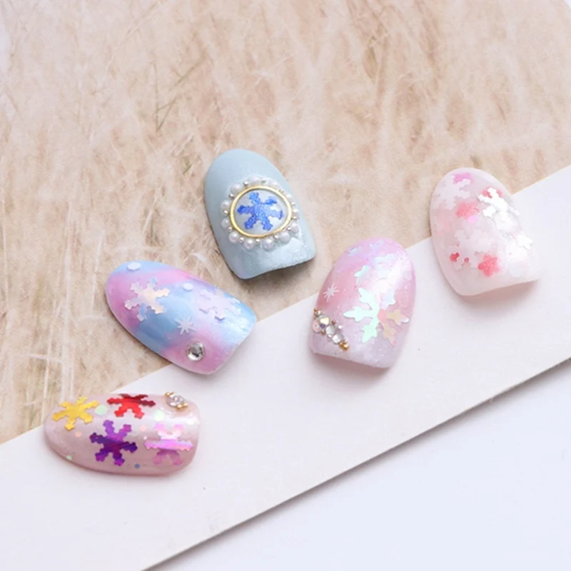 1 коробка блестящая голографическая Снежинка для ногтей Блестки блестки цветные