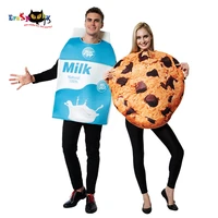 2019 funny food cosplay milk cookies fancy dress halloween couple costumes for adult women biscuits christmas party outfits