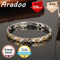 aradoo fashion gift magnetic bracelet metal bracelet clasp bracelet stainless steel bracelet women for bracelet holiday gift