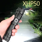 Светодиодный фонарик, тактический светодиодный фонарь XHP50, мощный фонарь для кемпинга, уличный фонарь с зумом и USB-зарядкой, светодиодный фонарь для охоты