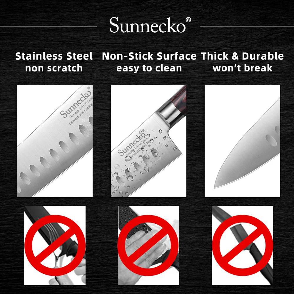 SUNNECKO 8 5 ''нож шеф-повара немецкий 1 4116 стальное лезвие уникальные кухонные