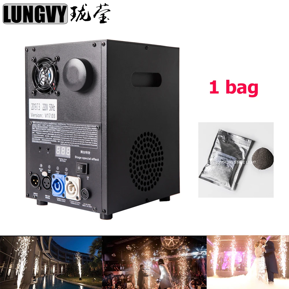 Бесплатная доставка 1 мешок порошок + 400 Вт холодная Искра фейерверк машина для