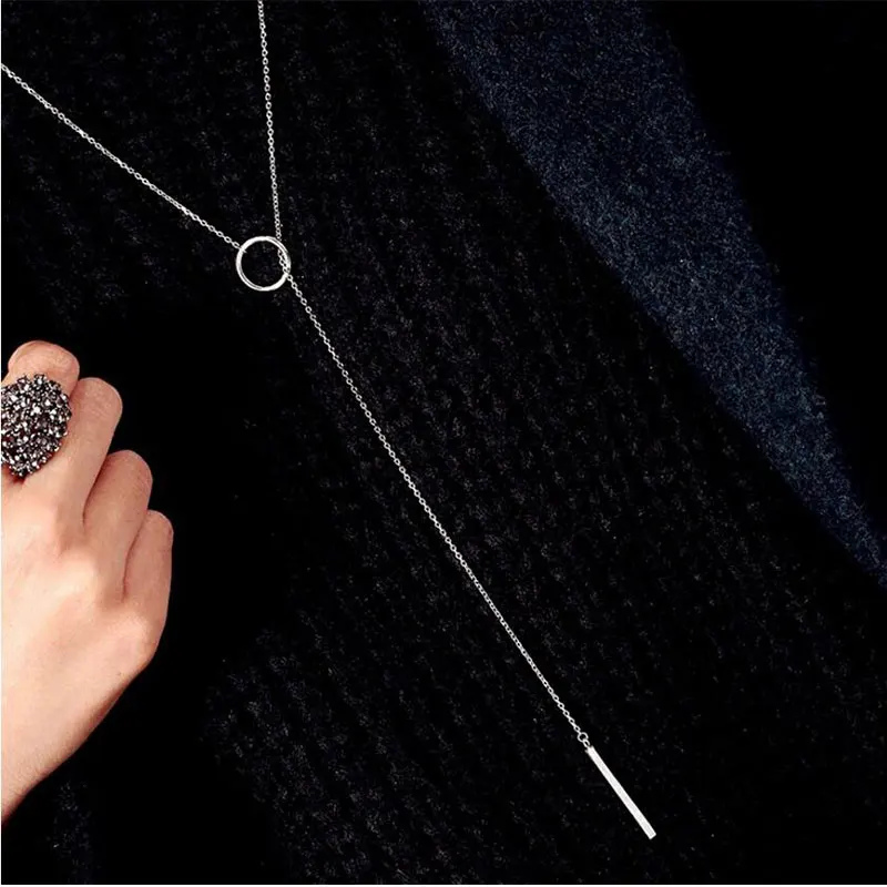 

Hot Sale Circle Strip Long Chain Necklace collares kolye bijoux femme Choker Necklace S-N51