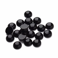 fashion 20pcslot 12 10mm round flatback black onyx cabochons beads natural stone cabochon base beads for diy jewelry making