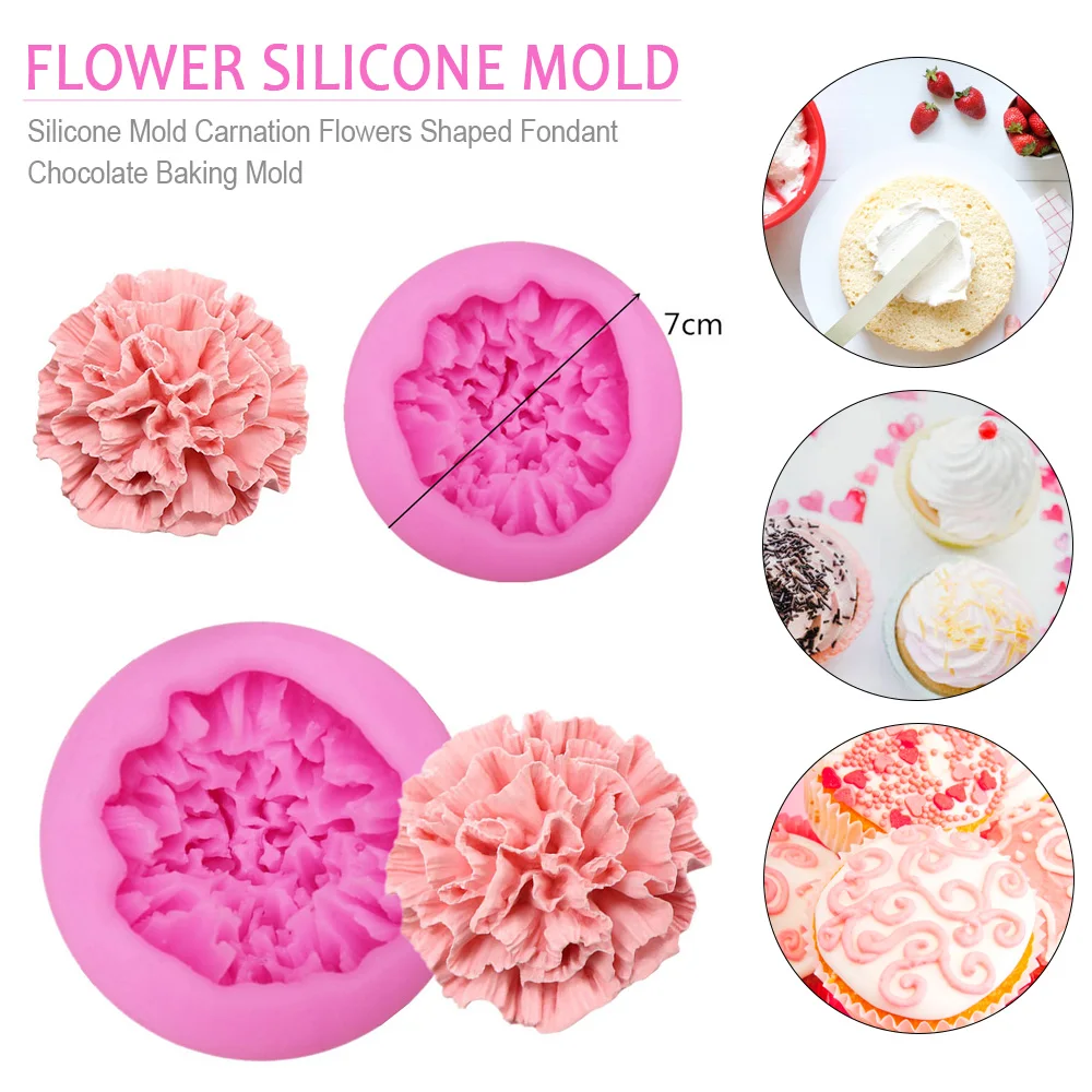 

3D Silicone Easter Chocolate Molds Carnation Flowers Shaped Fondant Chocolate Baking Mold Cake Decor Tools Kitchen Baking Tools