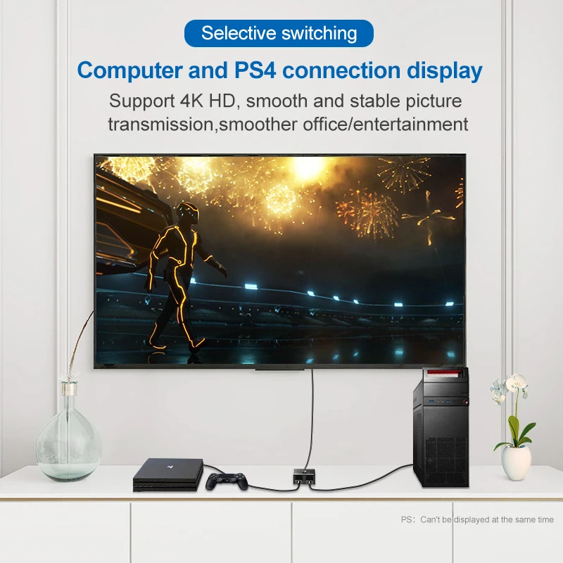 Переключатель OULLX KVM HDMI совместимый сплиттер 4K двунаправленный 1x2/2x1 адаптер