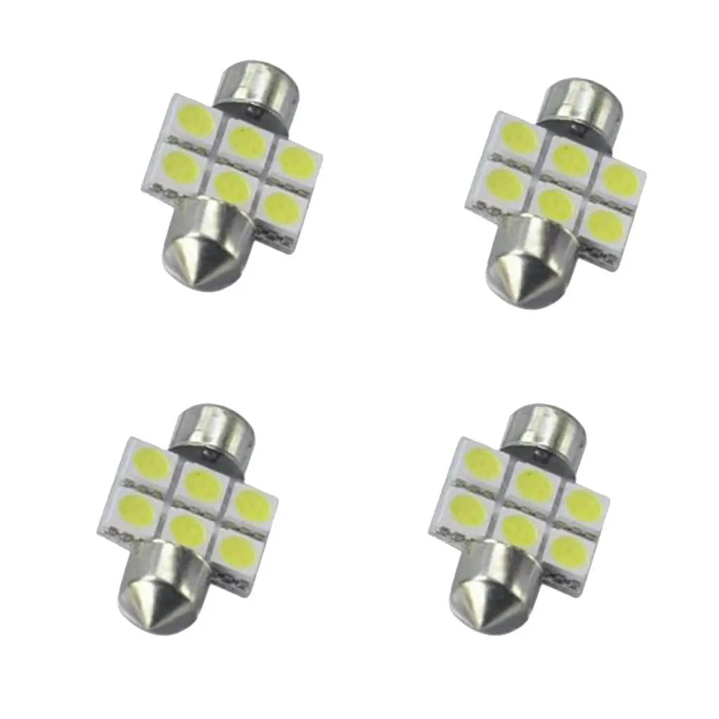 

4 шт. 31 мм 6SMD 5050 гирлянда купольные светодиодные лампы DE3175 DE3021 DE3022 чистый белый