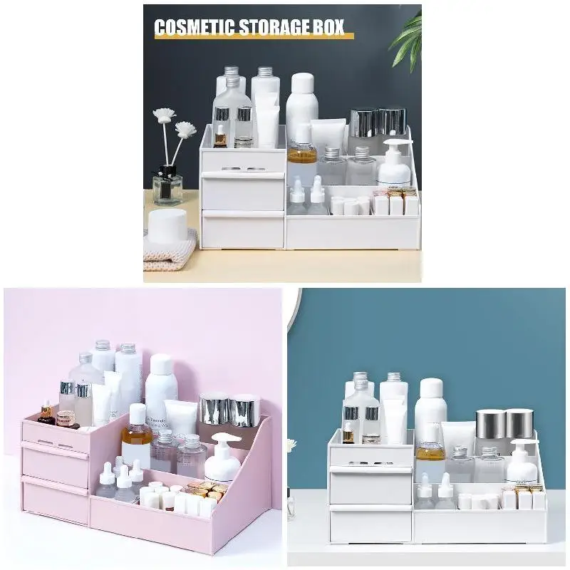 Plastic Desktop Makeup Cosmetic Organizer Storage Box Jewelry Nail Polish Container with Drawers | Дом и сад