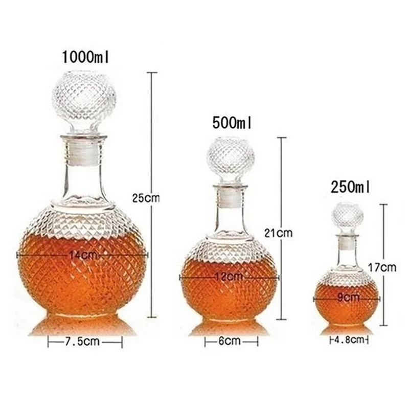 

NEW 250/500/1000ml Optional Vintage Crystal Vodka Shot Whiskey Red Wine Drinking Glass Bottle DDC-48