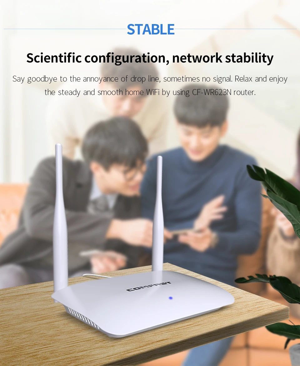 Comfast 300 Мбит/с беспроводной wifi маршрутизатор с 2* 5dBi антеннами CF-WR623N домашней сети точка доступа 4* RJ45 Ethernet порт wi fi маршрутизатор