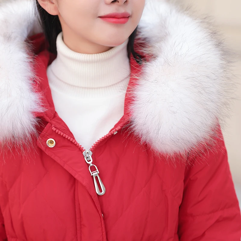 Women's 2020 Down Jacket Woman Hooded Long Winter Coat Women Real Fur Collar Womens Jackets Doudoune Femme KJ1052 s s