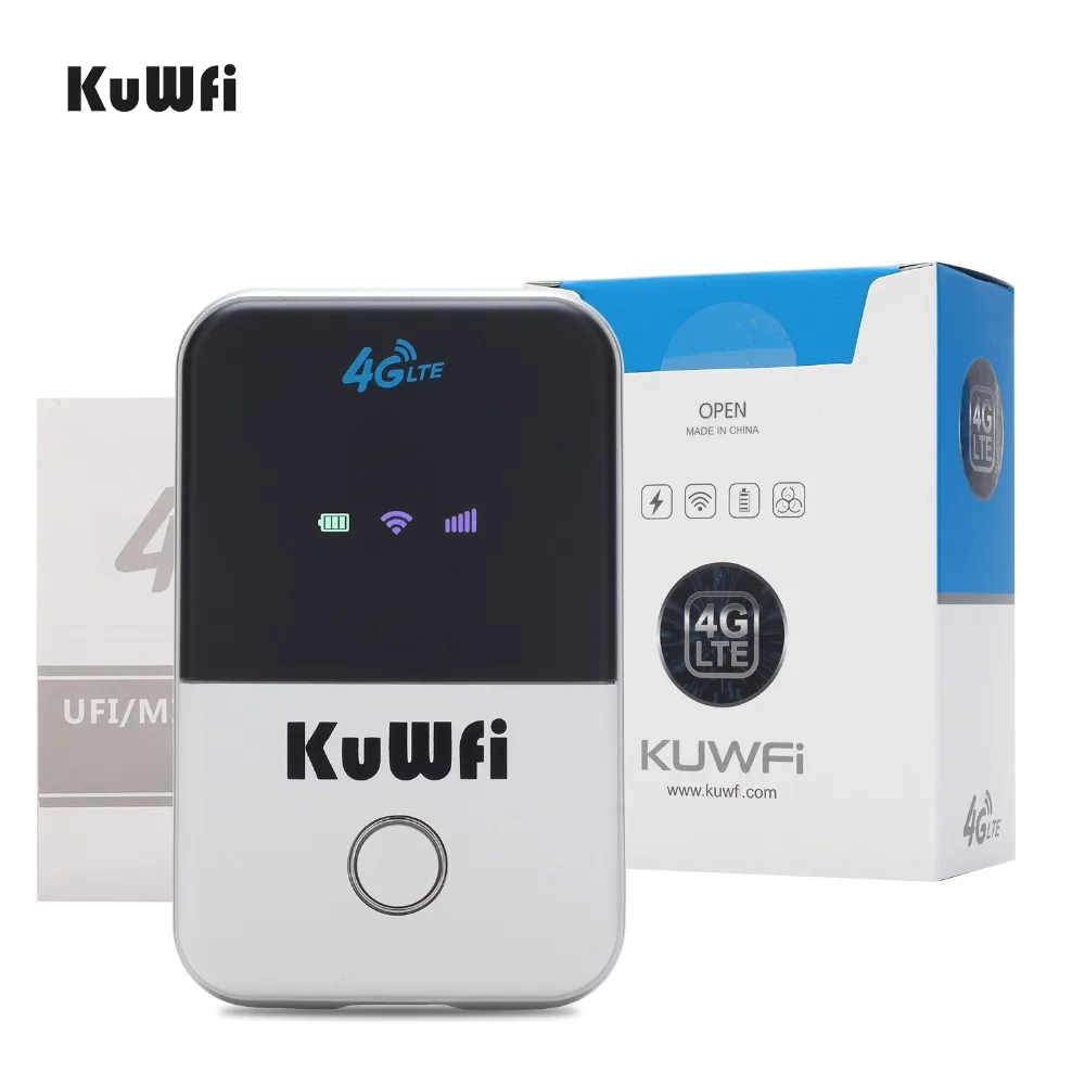 KuWfi 4G Wifi роутер мини 3g/4G LTE беспроводной маршрутизатор Портативный Карманный Wi-Fi Мобильная точка доступа автомобильный Wi-Fi роутер со слотом для sim-карты