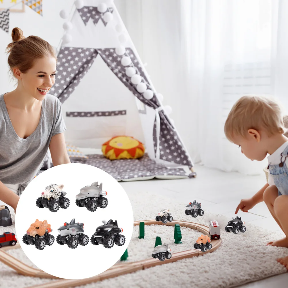 

5PCS Back Car Friction Powered Animal Shape Children Plaything