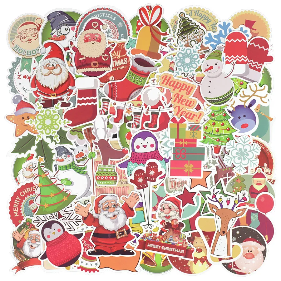 100 шт. рождественские наклейки подарок для детей матовая Милая Снежинка олень